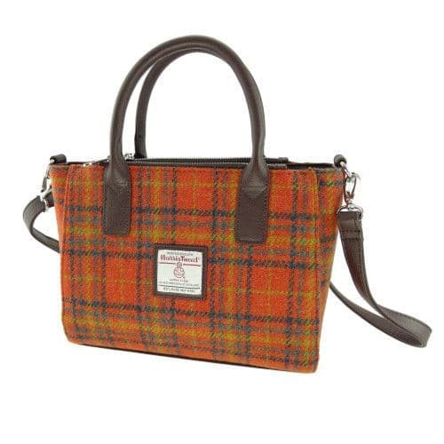 ladies authentic harris tweed small tote bag brora in deep orange check lb1228 col108 8576 p.jpg