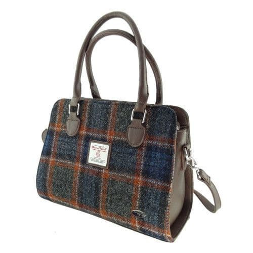 ladies harris tweed findhorn midi tote bag in grey with rust overcheck lb1227 col127 8594 p.jpg