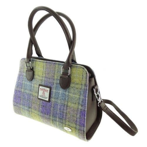 ladies harris tweed findhorn midi tote bag in muted lilac green check lb1227 col112 4898 p.jpg