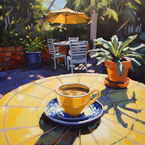 mhoydich acrylic painting sunny los angeles patio coffee dd4f209b 9fce 450a a66a 73a6deb689de.png