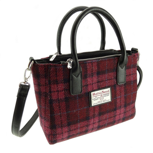 ladies authentic harris tweed small tote bag brora in raspberry check lb1228 col90 4922 p.jpg