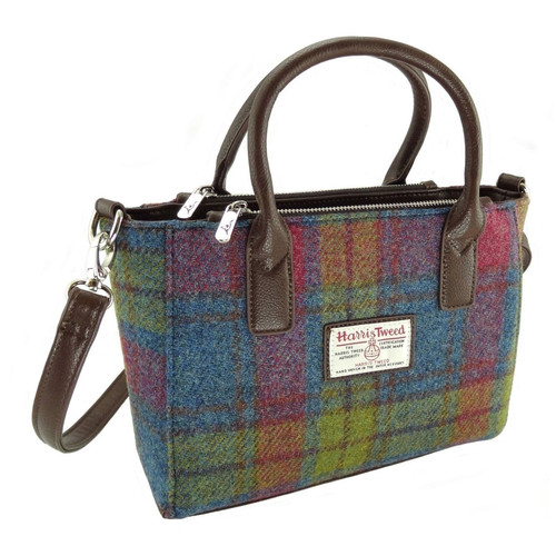 ladies authentic harris tweed small tote bag brora in multi colour tartan lb1228 col46 4913 p.jpg