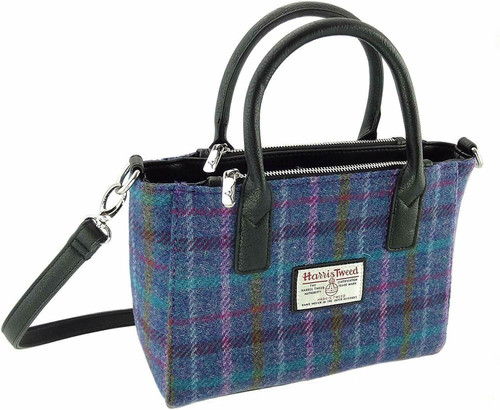 ladies authentic harris tweed small tote bag brora in purple multi check lb1228 col51 4914 p.jpg