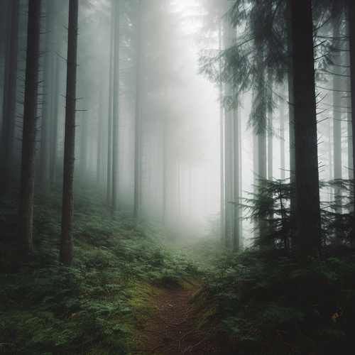 chowmeins A serene image of a forest with a misty fog hanging o fc132f5e 164e 44ff 96db 2aad0fc030a1.png