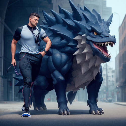 DreamShaper v5 male Trainer with fourlegged cryptomonster 3fghhg.jpg