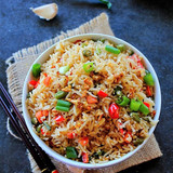 brown garlic chicken fried rice