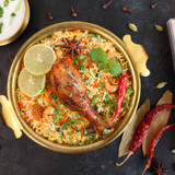 Chicken biryani Spicy Indian Malabar biryani Hyderabadi biryani, Dum Biriyani pulao golden bowl Kera