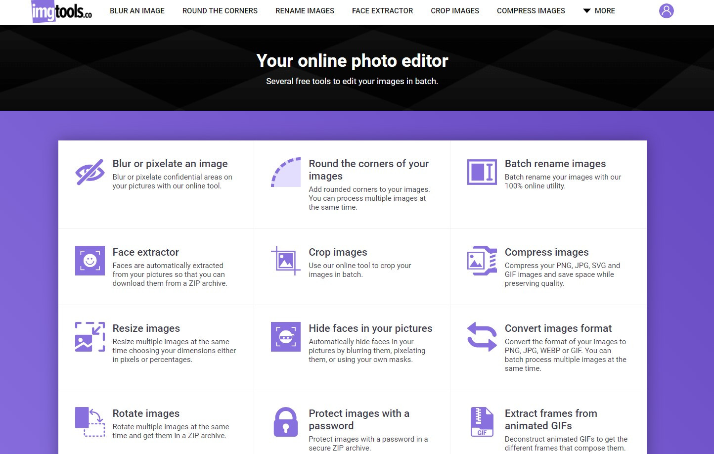 ImgTools, a free online photo editor