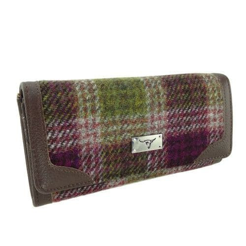 women s harris tweed bute long purse in heather check lb2000 col125 8666 p.jpg
