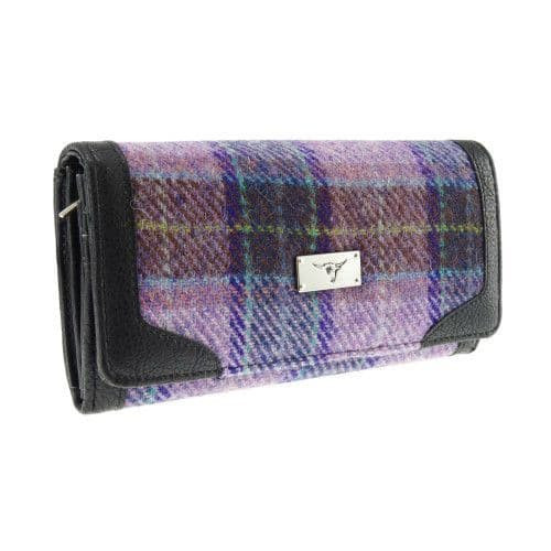 women s harris tweed bute long purse in pink lilac check lb2000 col34 8650 p.jpg