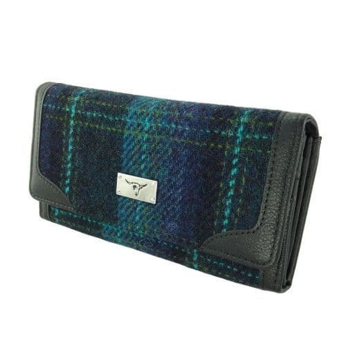 women s harris tweed bute long purse in blue with turquoise overcheck lb2000 col119 8664 p.jpg