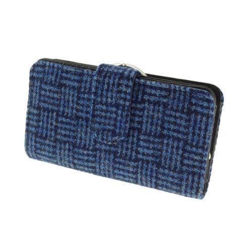 ladies harris tweed iona long clasp purse in blue basket weave lb2001 col97 4956 p.jpg