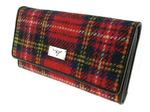 women s harris tweed tiree flap over long wallet purse in royal stewart lb2106 col24 5025 p.jpg