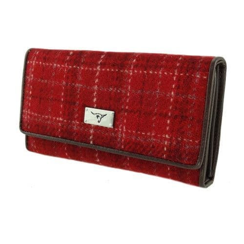 women s harris tweed tiree flap over long wallet purse in red check lb2106 col102 8685 p.jpg