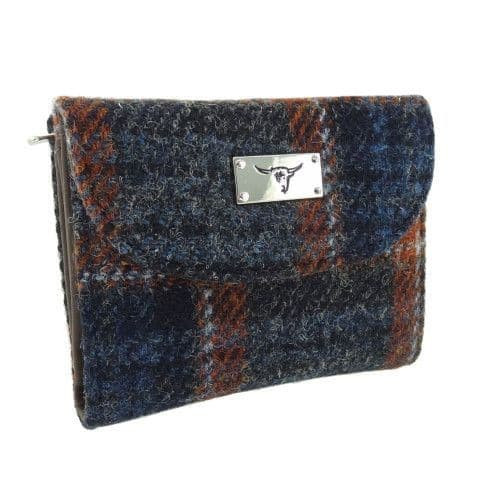 ladies harris tweed jura short wallet in grey with rust overcheck lb2002 col127 4967 p.jpg
