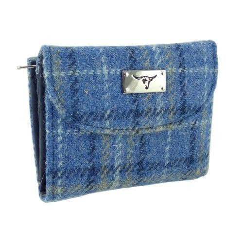 ladies harris tweed jura short wallet in light blue check lb2002 col129 4960 p.jpg