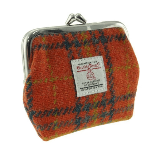 ladies harris tweed eigg small clasp purse in deep orange check lb2035 col108 8420 p.png
