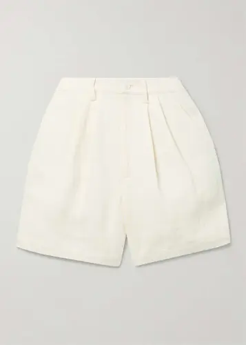 ANINE BING Carrie pleated linen shorts.webp