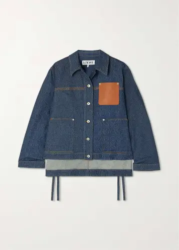 Loewe Leather trimmed denim jacquard jacket.webp