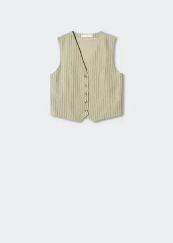 Mango Pinstripe linen waistcoat.webp