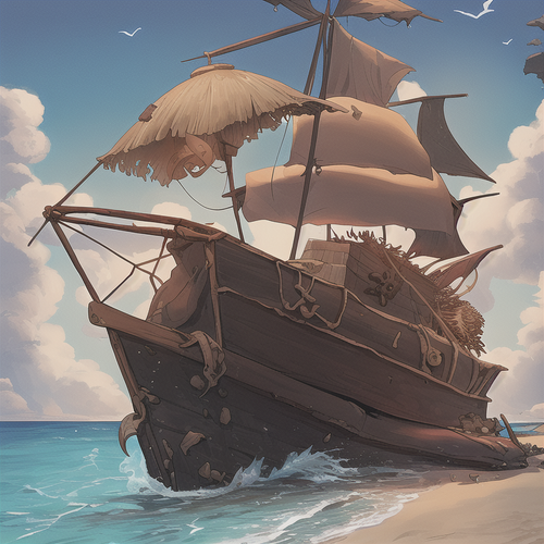 00102 An old shipwreck in a cove on the coast that has been stranded on the coast for months in the .png