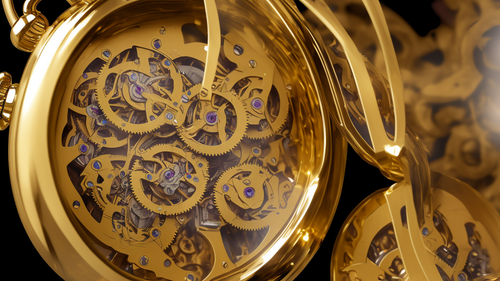 00141 Small golden pocket watch, some mechanic and gears peaking out. Cinematic, Epic, Interesting, .png