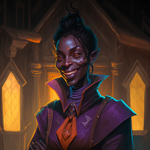 BillyMaze 1980s woman dnd dark elf with dark purple skin with s a3f25db4 4493 4d12 aac9 fd01bb748506.png