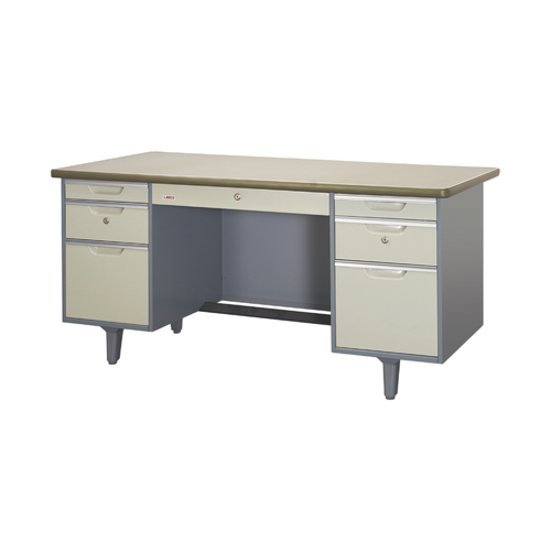 ลีโก้ โต๊ะทำงาน ขนาด 6 ฟุต พร้อมลิ้นชัก สีเทาสลับ.png