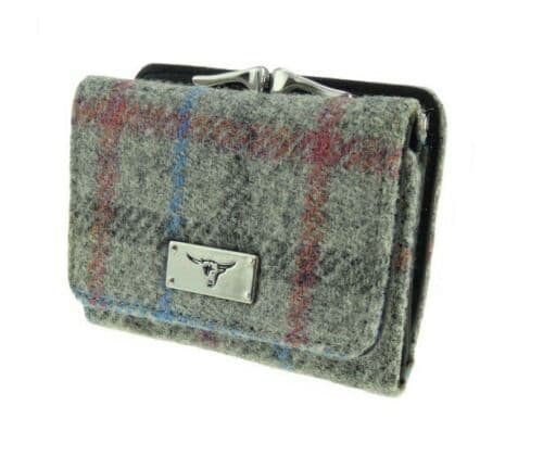 ladies harris tweed clasp purse unst in light grey check lb2113 col69 5045 p.jpg