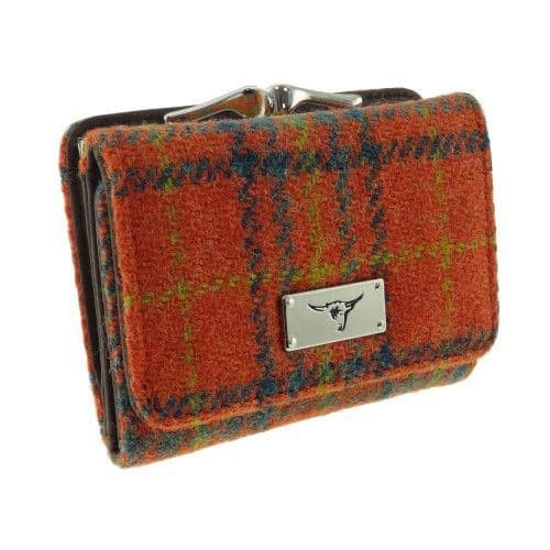 ladies harris tweed clasp purse unst in deep orange check lb2113 col108 8477 p.jpg