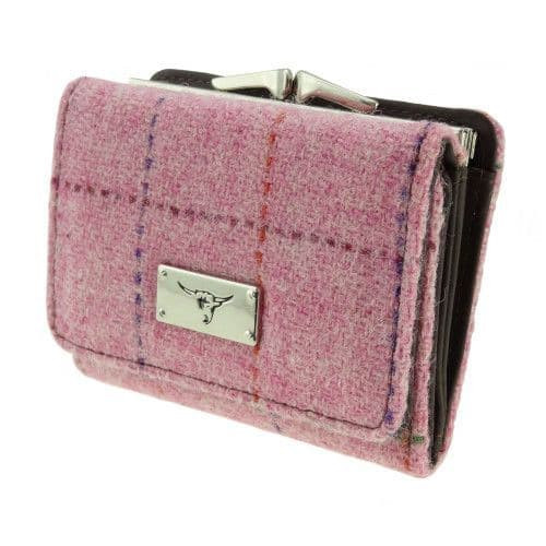 ladies harris tweed clasp purse unst in bright pink with overcheck lb2113 col68 5035 p.jpg