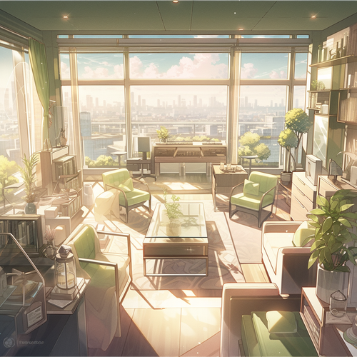 mhoydich the room has green walls in the style of realistic cit 33210fc8 916c 417c b93d 8923ac453fb5.png