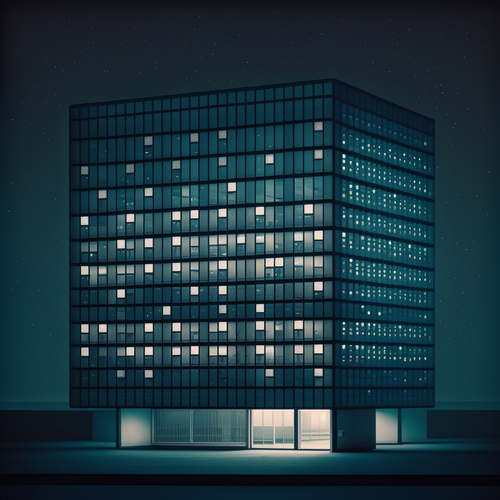 mhoydich a painting showing a glass building at night in the st d2b4f615 0b54 4a1b b733 d27c51f62f1d.png