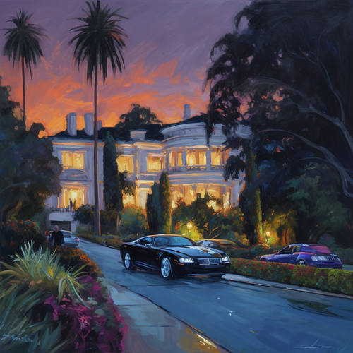 mhoydich acrylic painting of beverly hills mansion evening traf 87cc27c1 2ee0 499f a295 7e48ce1e1c6a.png