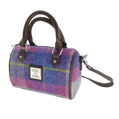 harris tweed kilbride mini bowling bag in pink purple tartan lb1203 col47 brand new 7656 p.jpg