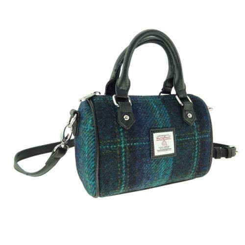 harris tweed kilbride mini bowling bag in blue with turquoise overcheck lb1203col 119 8611 p.jpg