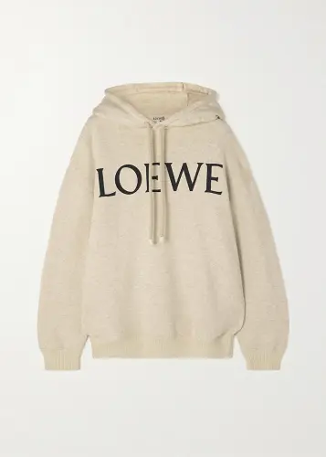LOEWE Printed cotton blend jersey hoodie.webp