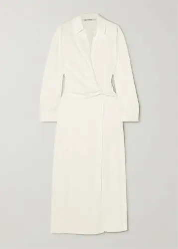 CHRISTOPHER ESBER Twist front wrap effect stretch faille maxi shirt dress.webp