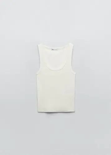 Zara RIBBED STRAPPY VEST TOP.webp
