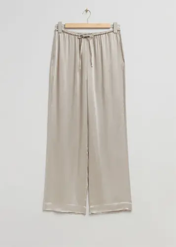  OTHER STORIES Satin Straight Leg Drawstring Trousers.webp