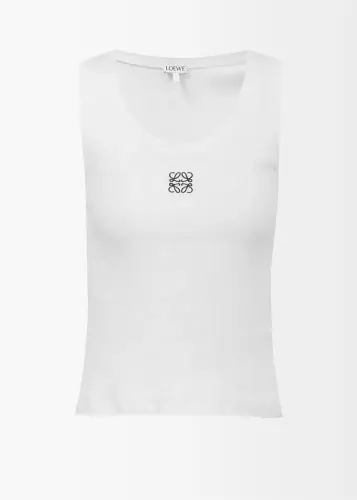 Loewe Anagram embroidered ribbed jersey tank top.webp