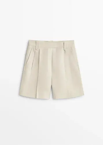 Massimo Dutti 100% LINEN DARTED BERMUDA SHORTS.webp