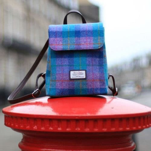 harris tweed tummel mini backpack in green purple check 4885 p.jpg