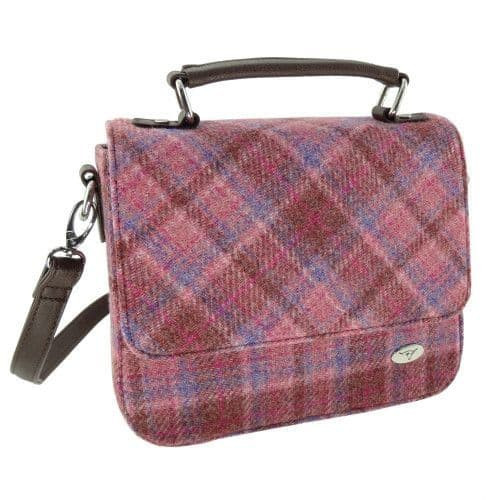 ladies harris tweed square shoulder bag in pink check lb1214 col 103 8597 p.jpg