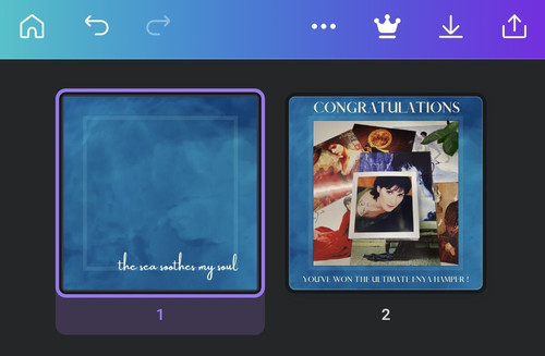 Blue background template matches the Enya competition winner one early May 2023