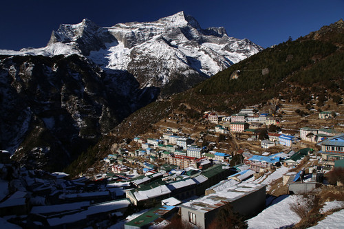 Namche Bazaar and karyolung 6511m in the background.jpg