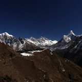 everest  on the left of the "W" mountain centre frame