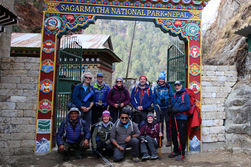 The group at the entrance to the Sagarmatha National Park.jpg