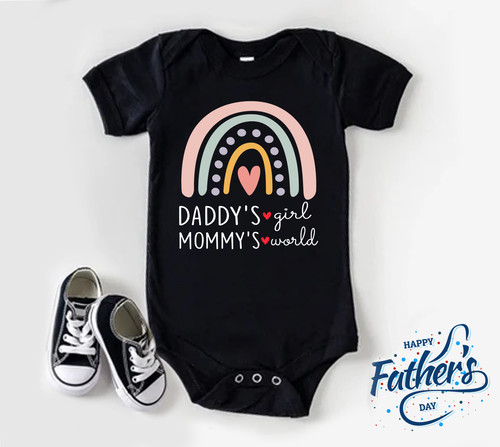 Daddy's Girl Mommy's World, Mommy baby Onesie, daddys Girl bodysuit, Fathers, Mother's Day Baby Girl.jpg