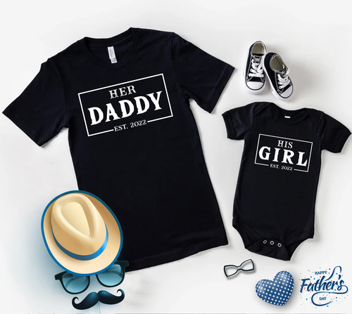 Her Daddy and His Girl, Daddy and Me Shirt, Father Daughter Matching Shirt, Family Matching Outfits,.jpg